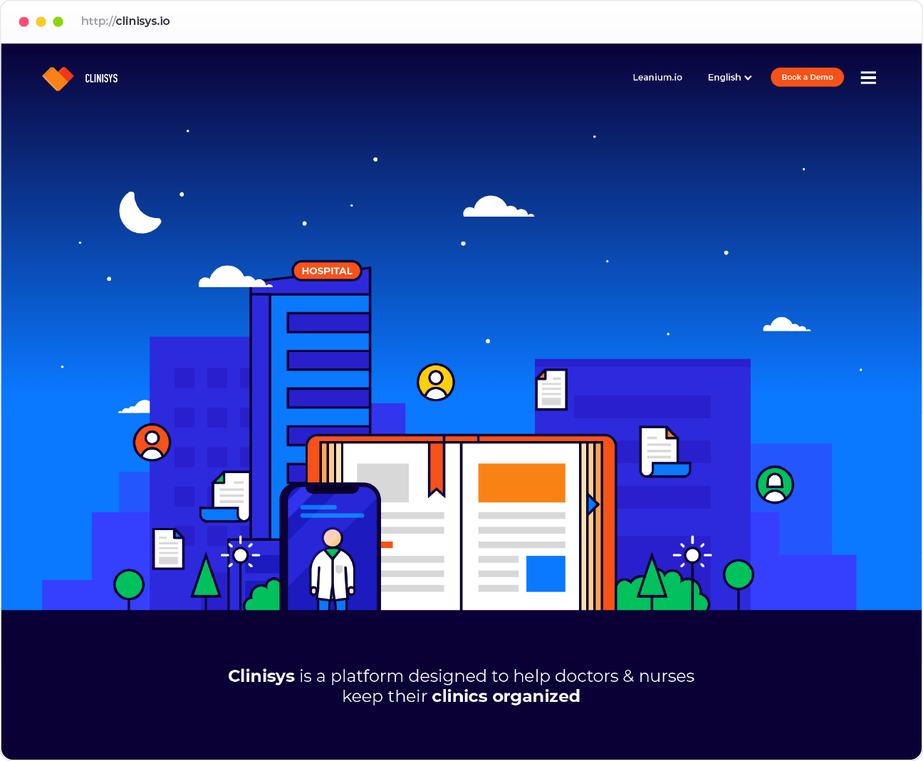 Clinisys.io website homepage design