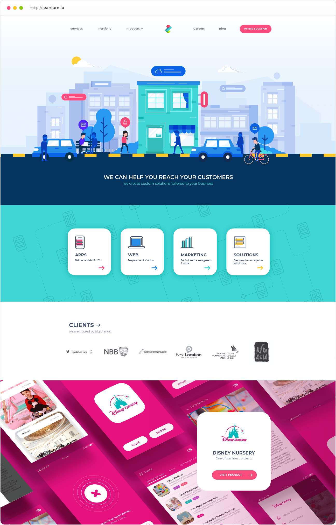 Leanium.io website homepage design