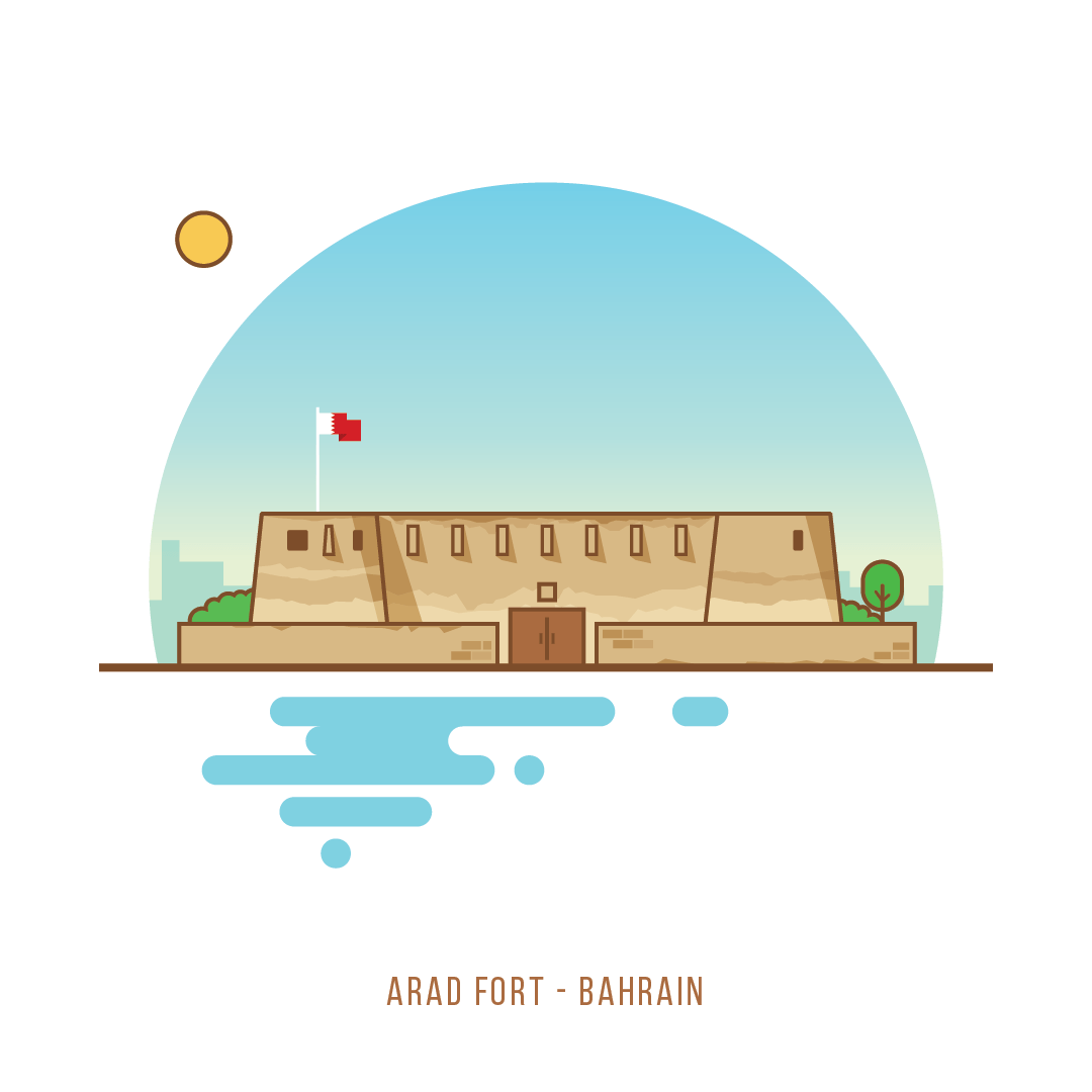 Arad fort Bahrain illustration